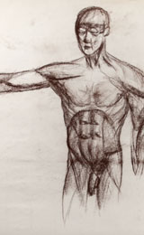 life drawing with a man