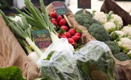 farmers market with vegetables