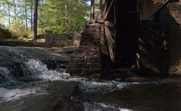 water wheel in a park